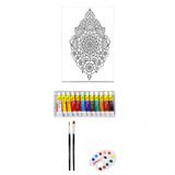 Artdeco Desenli Tuval 40X50cm Otantik Kına2 Fanart Academy Akrilik Boya Seti 12 Renk X 12Ml