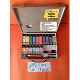Artdeco Full Box Akrilik Boya Ahşap Çantalı Set Taşıma Fırça Spatula Terebentin Yağ Palet Boya Kabı