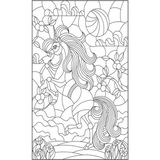 Artdeco LV-Y-100-P30.03 Tek Boynuzlu At Desenli Tuval 30 x 40 cm