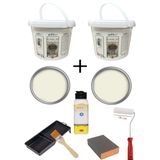 Artdeco Multi Surface 1 X2 kg Dantel Beyaz Akrilik Boya Rulo ve Fırça Tavası Parlak Vernik Set