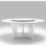 Arte Marble Carrara Yemek Masası 160 Çap - Beyaz
