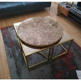 Arte Marble Kahve Aksoy Pizza Dilim Orta Sehpa