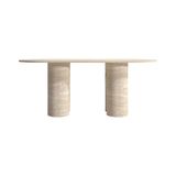 Arte Marble Traverten Yemek Masası Küçük ( 140x60 H75 ) - Bej - 140X90