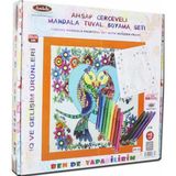 Artebella 09 I Ahşap Çerçeveli Mandala Tuval Boyama Seti + 6 Yaş 32x32 cm