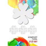 Artebella 20 cm Yonca Pres Kompozit Tuval 3'lü Set