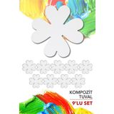 Artebella 20 cm Yonca Pres Kompozit Tuval 9'lu Set