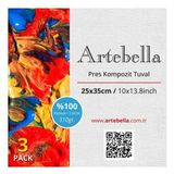 Artebella 25X35 cm Pres Kompozit Tuval 3'lü Set