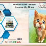 Artebella Sayılarla Boyama Tuval Seti - Kedi (35x50 cm)