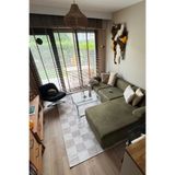 Arteluna Home Odessa 502 Damalı Halı Bej Krem Yıkanabilir Dokuma Taban İnce Halı Oturma Odası Salon Halısı