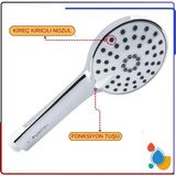 Artema A3340801YP 3F-7111 Krom Duş Başlığı Kreç Kırıcılı Özellikleriyle Su Tasarruflu Kullanım