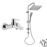 Artema Flo S Banyo Bataryası + Doppo Siena Lux Tepe Duş Sistemi - 1 - Krom