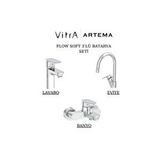 Artema Flow Soft Krom Lavabo-banyo-eviye Bataryası 3'lü Set A42988-a42946-a43404 Gri