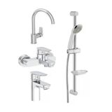 Artema Flow Soft Lavabo Eviye Banyo Batarya Artema Solo C Sürgülü Krom El Duşu Seti