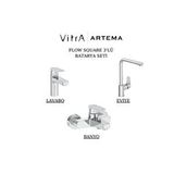 Artema Flow Square Krom Lavabo-banyo-eviye Bataryası 3'lü Set A43044-a43063-a43396 Gri