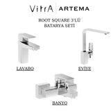 Artema Root Square Krom Lavabo-Banyo-Eviye Bataryası 3'lü Set A42732-A42737-A42753
