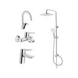 Artema Solid S Batarya Seti + Artema LS20 Joy 3S Tepe Duş Takımı A45787 Krom
