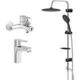 Artema Win S Banyo Batarya Seti, Valtemo Tepe Duş Takımı VS-5280 - Krom - Siyah