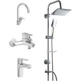 Artema Win S (Banyo+Lavabo+Eviye) Batarya Seti +Duxxa Trend Robot Duş Seti - std - Gümüş