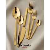 Artemia Home Saphira Gold 60 Parça Çatal Kaşık Bıçak Takımı | 18/10 Paslanmaz Çelik Sofra Seti - Altın