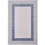 Artemis Halı Mina 09101C Gri Mavi Çerçeve Desen Bambu Halı Gri Mavi 200 x 290