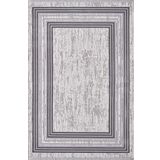 Artemis Halı Murano 09164B Gri Krem Çerçeveli Çizgili Yün Halı Gri - Krem 200 x 290