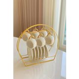 Artepella house Metal Gold Altın Renk Fincan Askılığı - Mutfak Düzenleyici -Dekoratif Fincanlık