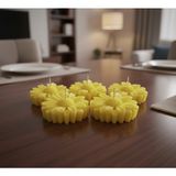 Artepieza 5'li Set Papatya Figürlü Soya Wax Mum-Sarı Papatya Tasarımlı 5'li Mum Seti 5*1 cm