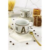 Arter Home Hermoni Monogram Porselen Harf Kupa - A Harfi
