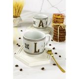 Arter Home Hermoni Monogram Porselen Harf Kupa - L Harfi