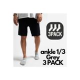 Arteziahn Ankle 1/5 Grey - Gri Unisex Kısa Spor & Lifestyle Havlu Taban 3'Lü Çorap Seti