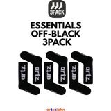 Arteziahn Essentials Off-Black - Siyah 3PACK Unisex Spor & Lifestyle Havlu Taban Organik Pamuklu 3'lü Çorap Seti - 40 - 44