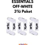 Arteziahn Essentials Offwhite - Beyaz 3'lü Unisex Spor & Lifestyle Havlu Taban Çorap Paketi - 40 - 44
