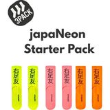 Arteziahn Japaneon Starter Pack (3 Pack) Neon Turuncu Pembe Sarı Unisex Lifestyle & Spor Havlu Taban Organik Pamuklu 3'lü Çorap Seti - Çok Renkli - 36 - 40