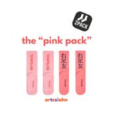 Arteziahn Pink Pack Japaneon & Der Kunstz. Pembe Unisex Lifestyle & Spor 2'Li Havlu Taban Çorap Seti