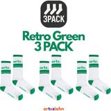 Arteziahn Retro Green 3pack - Siyah 3'lü Unisex Spor & Lifestyle Havlu Taban Çorap Seti - 36 - 40 - Beyaz - Yeşil
