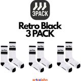 Arteziahn Retro Off-Black 3pack - Siyah 3'lü Unisex Spor & Lifestyle Havlu Taban Çorap Seti - 40 - 44 - Beyaz - Siyah
