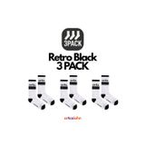 Arteziahn Retro Off-Black 3Pack - Siyah - Beyaz 3'Lü Unisex Spor & Lifestyle Havlu Taban Çorap Seti