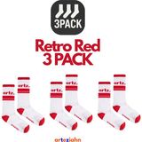 Arteziahn Retro Red 3pack - Kırmızı 3'lü Unisex Spor & Lifestyle Havlu Taban Çorap Seti - 36 - 40 - Beyaz - Kırmızı