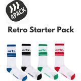 Arteziahn Retro Starter 4PACK Unisex Spor & Lifestyle Havlu Taban Organik Pamuklu 4'lü Çorap Seti - Çok Renkli - 40 - 44