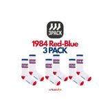 Arteziahn Since 1984 3Pack - Beyaz-Mavi-Kırmızı Unisex Spor & Lifestyle Havlu Taban 3'Lü Çorap Seti