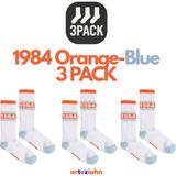 Arteziahn Since 1984 3PACK - Beyaz-Mavi-Turuncu Unisex Spor & Lifestyle Havlu Taban Organik Pamuklu 3'lü Çorap Seti - Beyaz - Turuncu - Mavi - 36 - 40