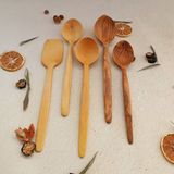 Artful Wooden Ahşap Tahta Servis, Sunum Kaşığı ve Spatula Seti - El Yapımı