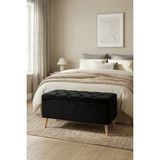 Art&Gift Morbido Sandıklı Yatak Odası Ayak Ucu Puf Antre Bench Ahşap Ayaklı Siyah - 90x48x40