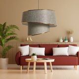 Art&Gift Stil Asitmetrik Pasta Avize Kum Beji Kumaş Altın Şeritli Yatak Odası Salon Sarkıt