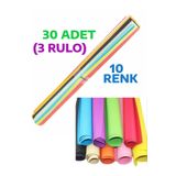 Arthobi 30 Adet 50x70 Cm Fon Kartonu 10 Renk (3 RULO) Fon Kartonu, El Işi Malzemeleri, Okul Seti,