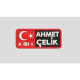 Arthur Cırt Bantlı Isim Soyisim ve Kan Grubu Yazılır Personel Isimliği Nakış Işleme Arma Patch Peç 9×4 cm