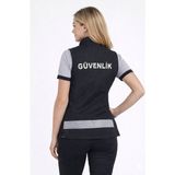 Arthur Reflektörlü Yazlık Kadın Özel Güvenlik Yeleği - Nakış Işlemeli, 2 Cepli - Siyah