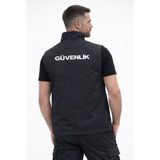 Arthur Yazlık Nakış Işlemeli Erkek Astarsız Özel Güvenlik Yeleği 3 Cepli –önden Yazılı- Su Itici - Siyah - XL