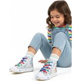 Artı Artı Ayakkabı Mia KİDS-2400 🌈 Hologram 3D Kız Çocuk Bacıklı &fermuarlı Gümüş Sneakers