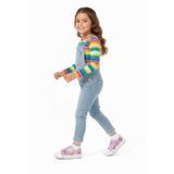 Artı Artı Ayakkabı Mia KİDS-2401 🌈 Hologram 3D Kız Çocuk Cırtlı Işıklı Pembe Sneakers